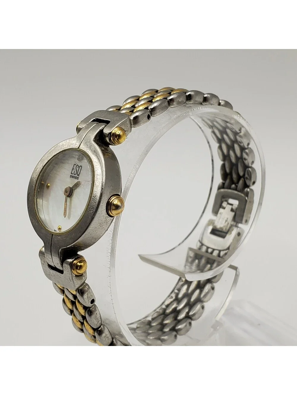 ESQ Swiss Quartz Watch Women MOP Dial For Parts Or Repair